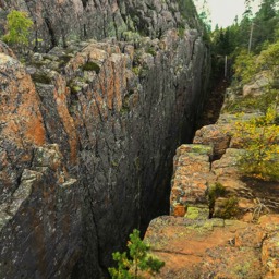 die Schlucht Slattdalsskrevan von oben