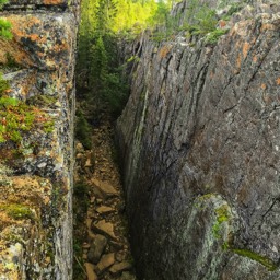 die Schlucht Slattdalsskrevan von oben